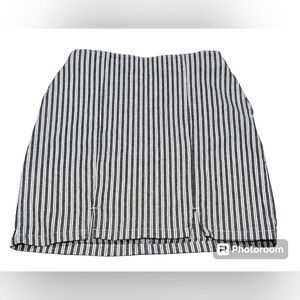 Hollister XS Ultra High Rise Skirt Striped Denim Mini Skirt Cotton Grey White